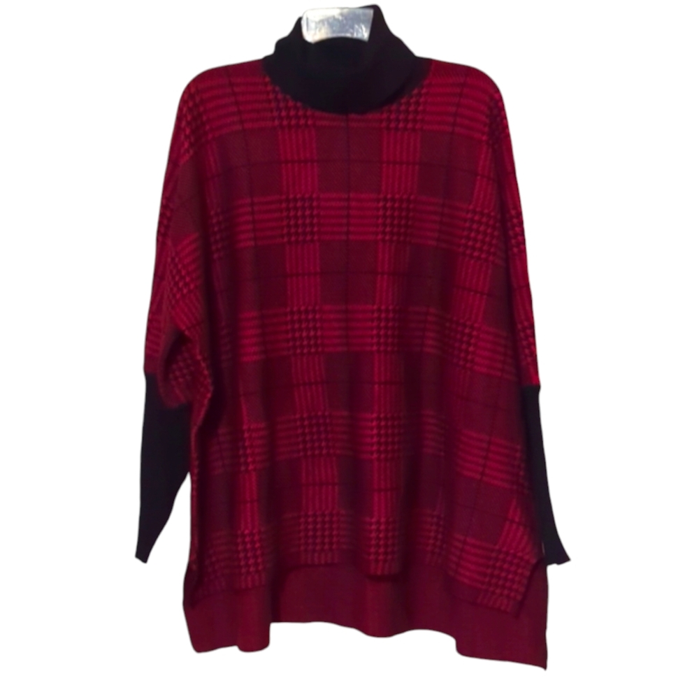 NWT COLOUR EIGHTEEN * PLAID MOCK NECK SWEATER